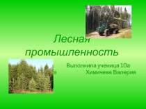 Лесная промышленность 10 класс