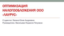 Оптимизация налогообложения ООО Лаурус