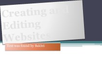 Creating and editing websites