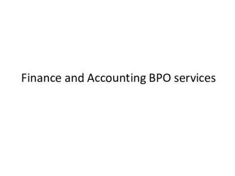 Finance and accounting bpo services