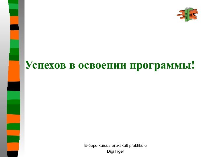 E-õppe kursus praktikult praktikuleDigiTiiger Успехов в освоении программы!