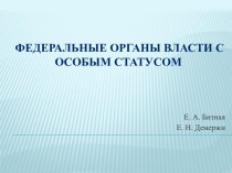 Федеральные органы власти с особым статусом