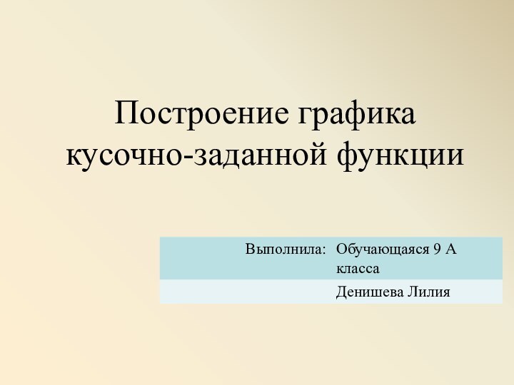 Построение графика кусочно-заданной функции