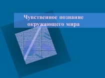 Чувственное познание окружающего мира