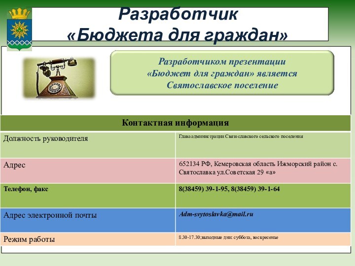 Разработчик  «Бюджета для граждан»