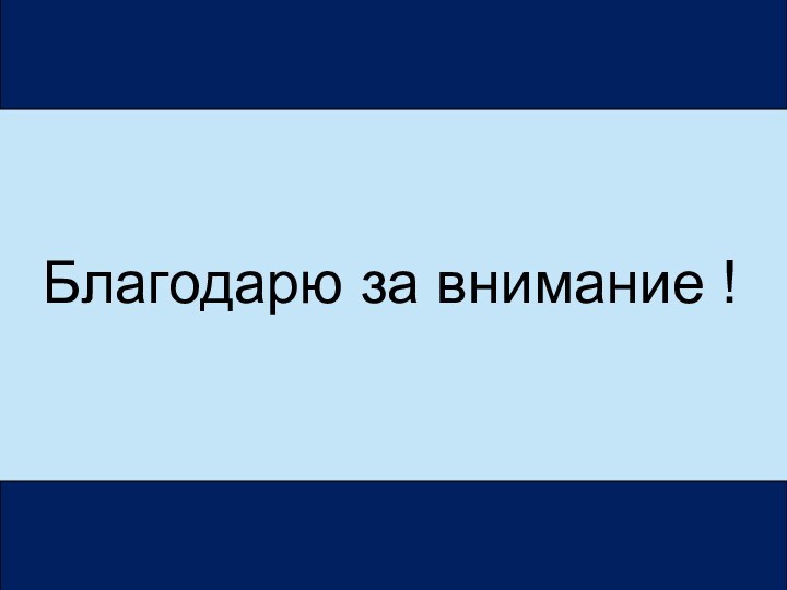 Благодарю за внимание !