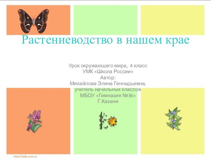 Растениеводство в нашем крае Урок окружающего мира, 4 классУМК «Школа России»Автор:Михайлова Элина