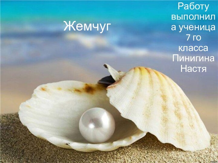 Жемчуг Работу выполнила ученица 7 го класса Пинигина Настя