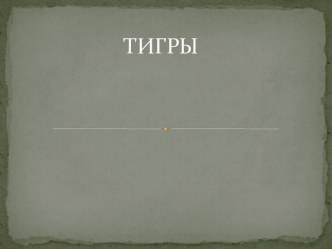 ТИГРЫ