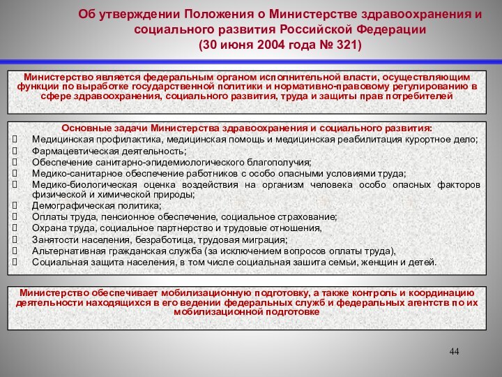 Об утверждении Положения о Министерстве здравоохранения и социального развития Российской Федерации