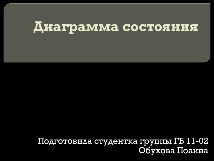 Диаграмма состоянияПодготовила студентка группы ГБ 11-02 Обухова Полина