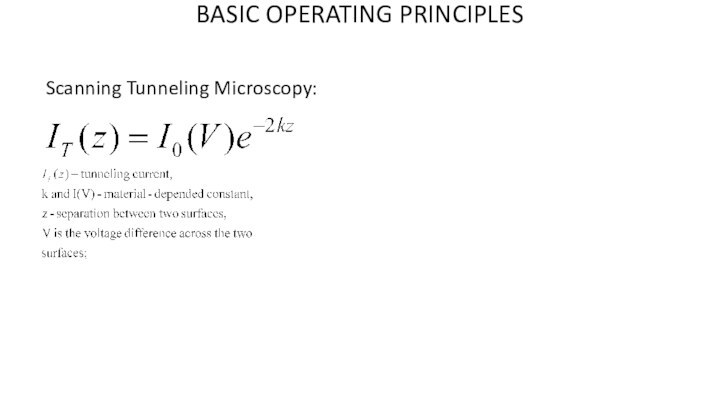 BASIC OPERATING PRINCIPLESScanning Tunneling Microscopy: