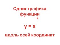 Сдвиг графика функции y = x2 вдоль осей координат