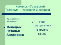 Каменск –Уральский Техникум торговли и сервиса