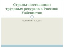 Страны - поставщики трудовых ресурсов