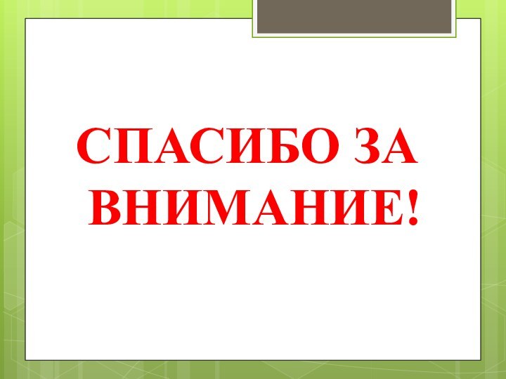 СПАСИБО ЗА ВНИМАНИЕ!