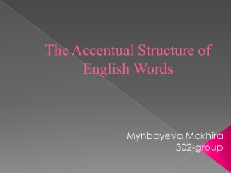 The accentual structure of english words