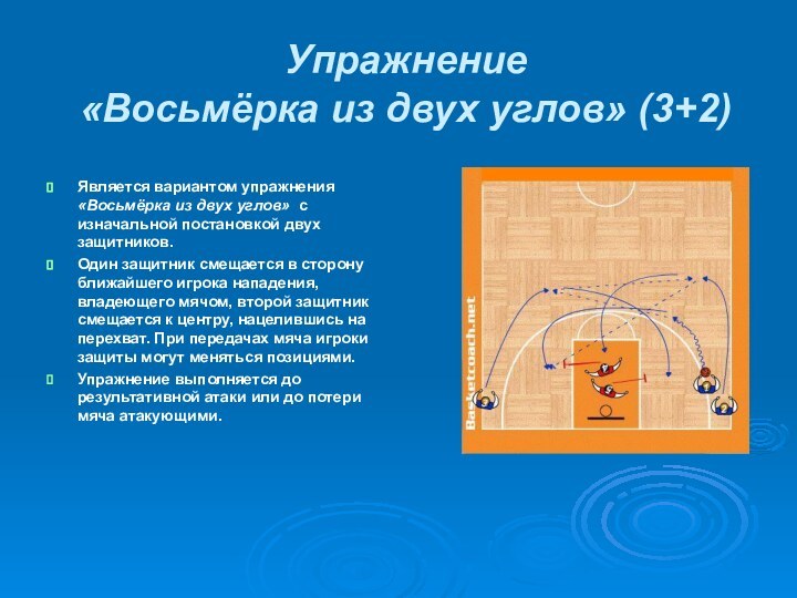 Упражнение  «Восьмёрка из двух углов» (3+2)Является вариантом упражнения «Восьмёрка из двух