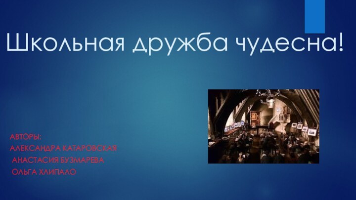 Школьная дружба чудесна!Авторы: Александра катаровская Анастасия Бузмарева Ольга хлипало