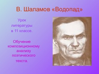 В. Шаламов Водопад