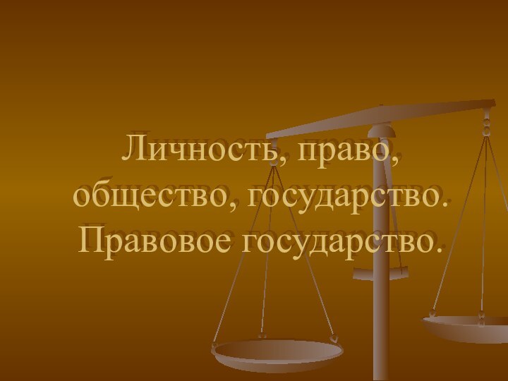 Личность, право, общество, государство. Правовое государство.