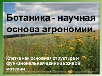 Ботаника-научная основа агрономии