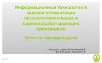 Информационные технологии в задачах оптимизации лесозаготовительных и деревообрабатывающих производств