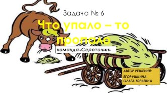 Задача № 6Что упало – то пропало