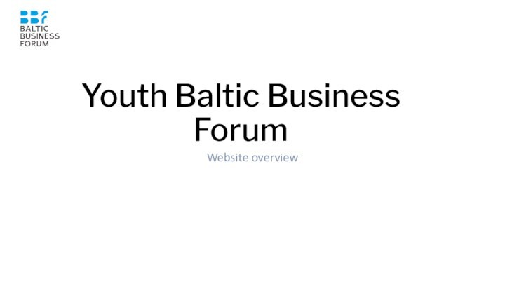 Youth Baltic Business ForumWebsite overview