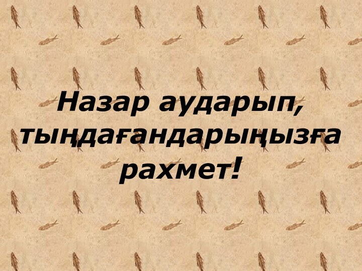 Назар аударып, тыңдағандарыңызға рахмет!