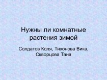 Нужны ли комнатные растения зимой