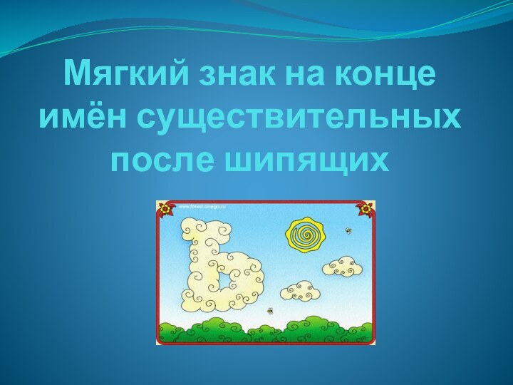 Мягкий знак на конце имён существительных после шипящих