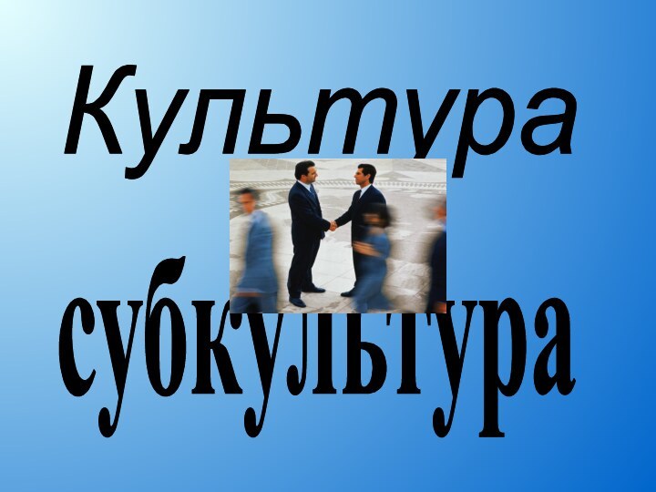 Культурасубкультура