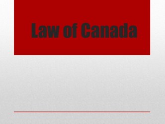 Law of canada