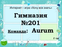 Гимназия №201Команда:  aurum