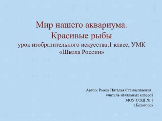 Мир нашего аквариума.Красивые рыбы