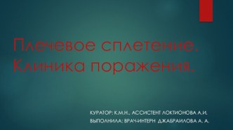 Плечевое сплетение. Клиника поражения.