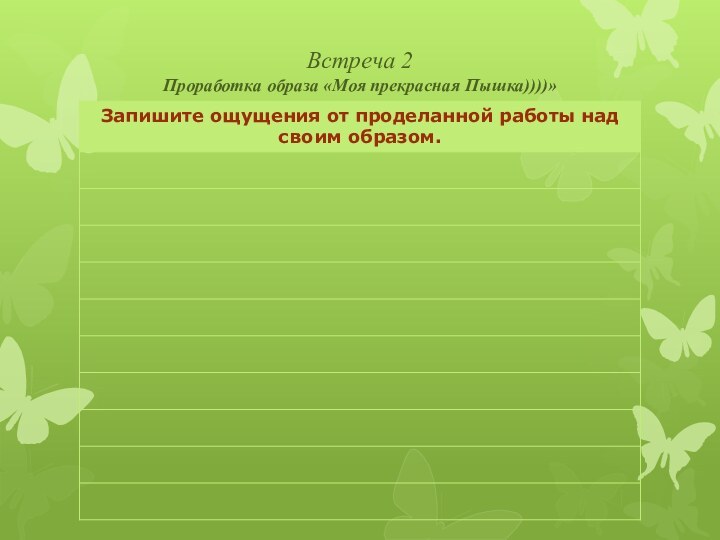 Встреча 2  Проработка образа «Моя прекрасная Пышка))))»