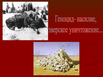 Геноцид- насилие, зверское уничтожение