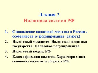 Налоговая система РФ