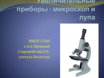 Увеличительные приборы: микроскоп и лупа