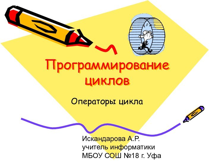 Программирование цикловОператоры циклаИскандарова А.Р.учитель информатикиМБОУ СОШ №18 г. Уфа