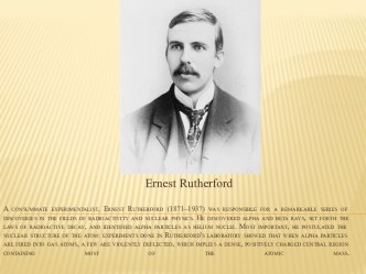 A consummate experimentalist, ernest rutherford (1871–1937) was responsible for a remarkable series of discoveries in the fields of radioactivity and nuclear physics. he discovered alpha and beta rays, set forth the laws of radioactive decay, and identifi