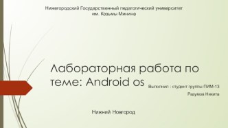 Лабораторная работа по теме: android os