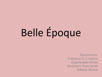 Belle Époque