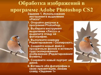 Обработка изображений в программе Adobe Photoshop CS2