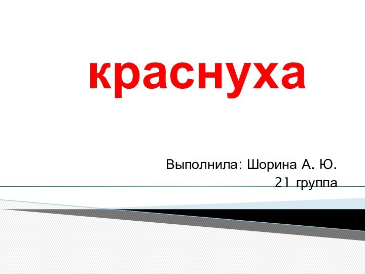 краснухаВыполнила: Шорина А. Ю.21 группа