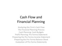 Cash flow andfinancial planning