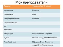 Мои преподаватели