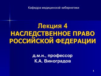 Наследственное право Российской Федерации